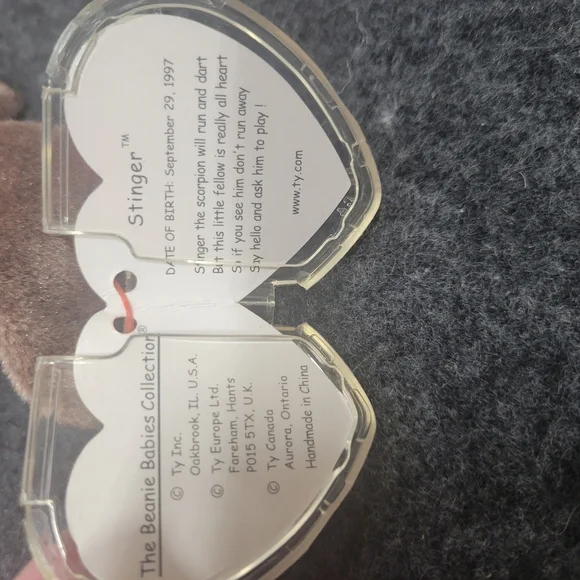 🌴3/$15🌴 Beanie Baby Stinger Brown/gray Plush Toy Kid's Toy Scorpion - Picture 5 of 9